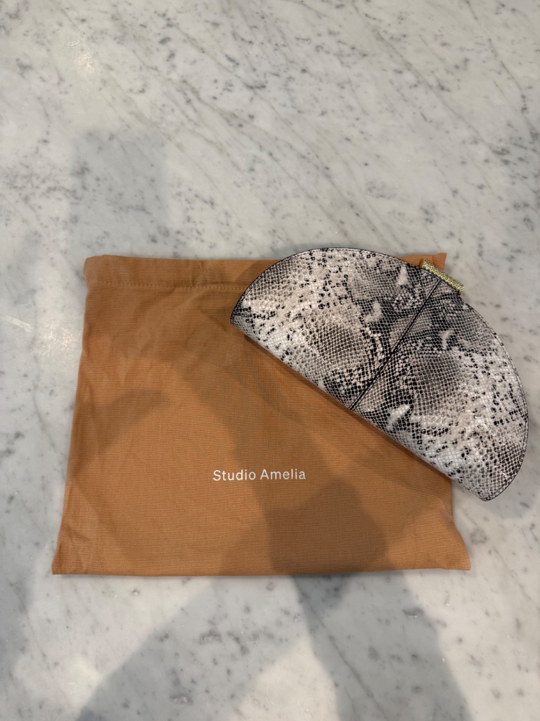 Nwt Studio Amelia Zamora Clutch Bag In Python-Print Leather — image 3 of 5